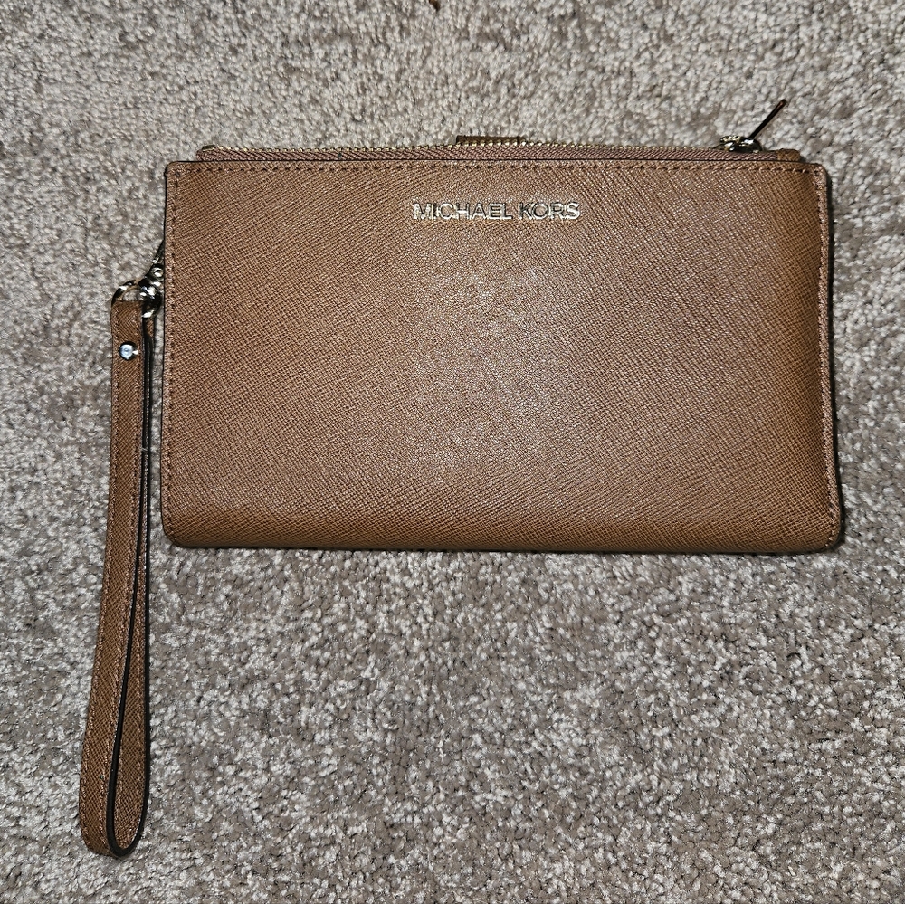 Michael Kors Tan Leather Wristlet